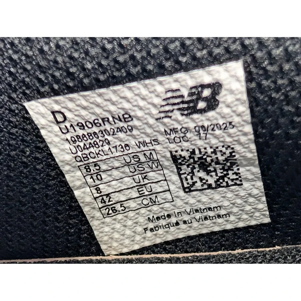 New Balance 1906R Shoes Mens Size 8.5 Black Mesh Running Sneakers U1906RNB